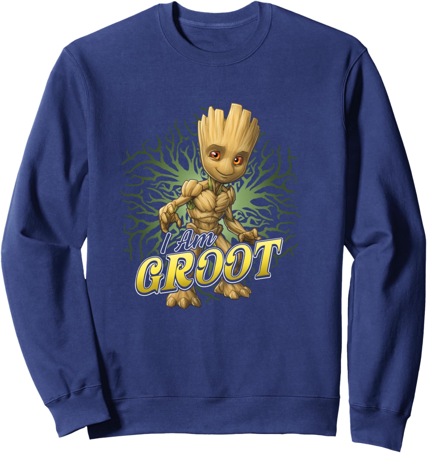 Marvel Guardians Of The Galaxy I Am Baby Groot Roots Poster Sweatshirt - Sweatshirt | Navy