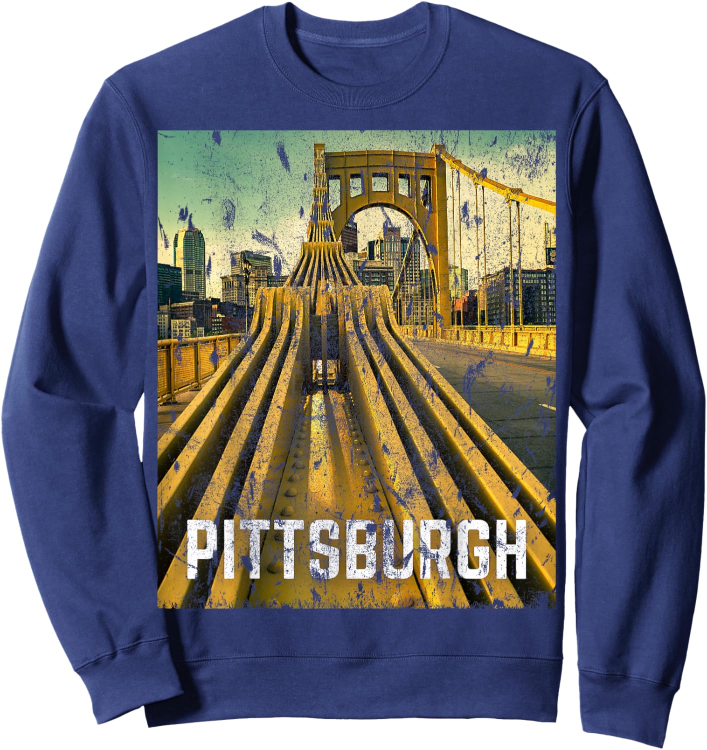 Pittsburgh Pennsylvania Steel City Skyline Photography 412 Sweatshirt - Sweatshirt | Navy