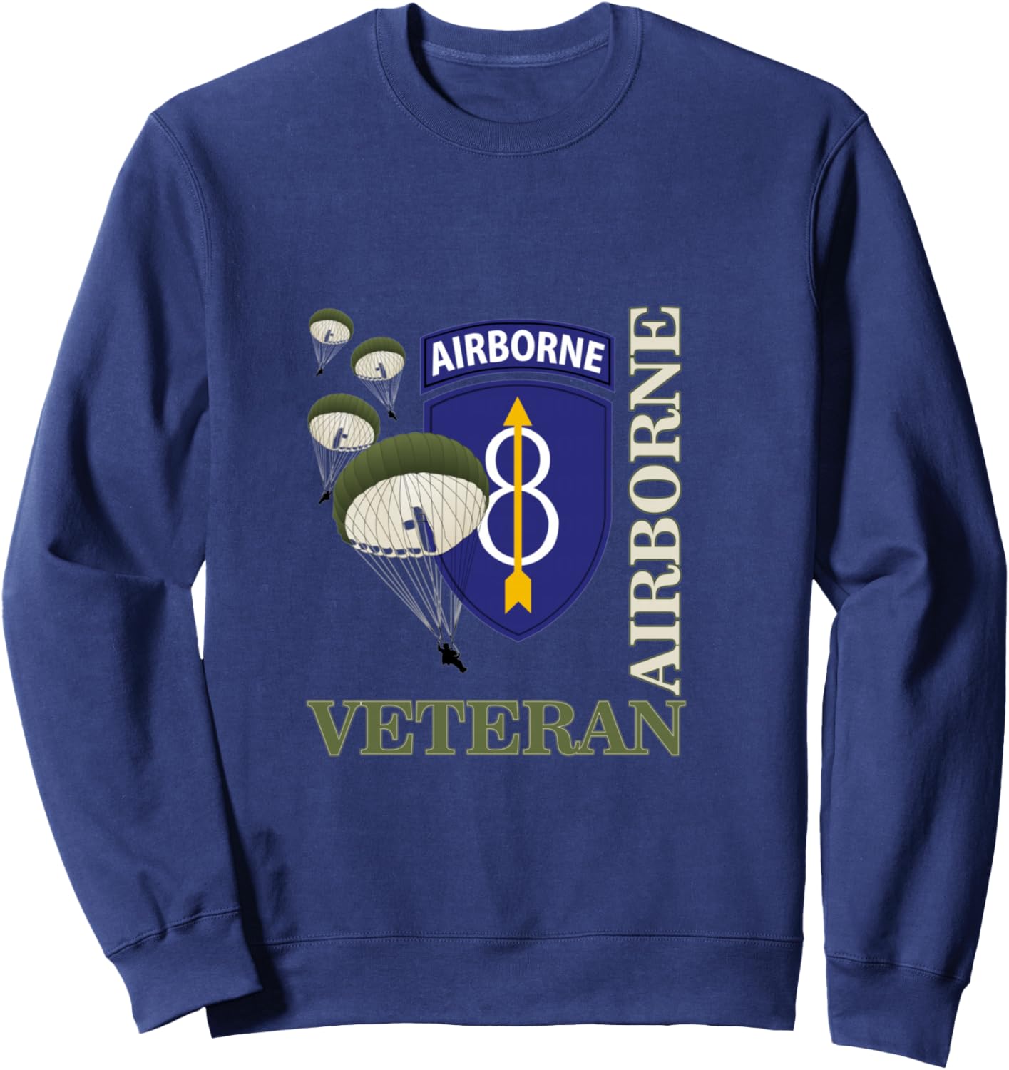 8th Airborne Division Veteran Paratrooper Veterans Day Xmas Sweatshirt - Sweatshirt | Navy