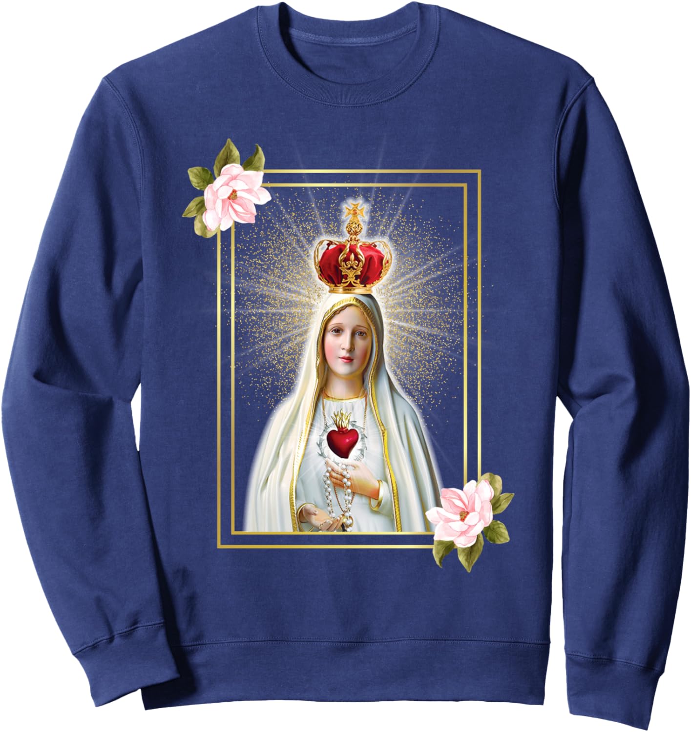 Our Lady of Fatima Immaculate Heart of Blessed Virgin Mary Sweatshirt - Sweatshirt | Navy