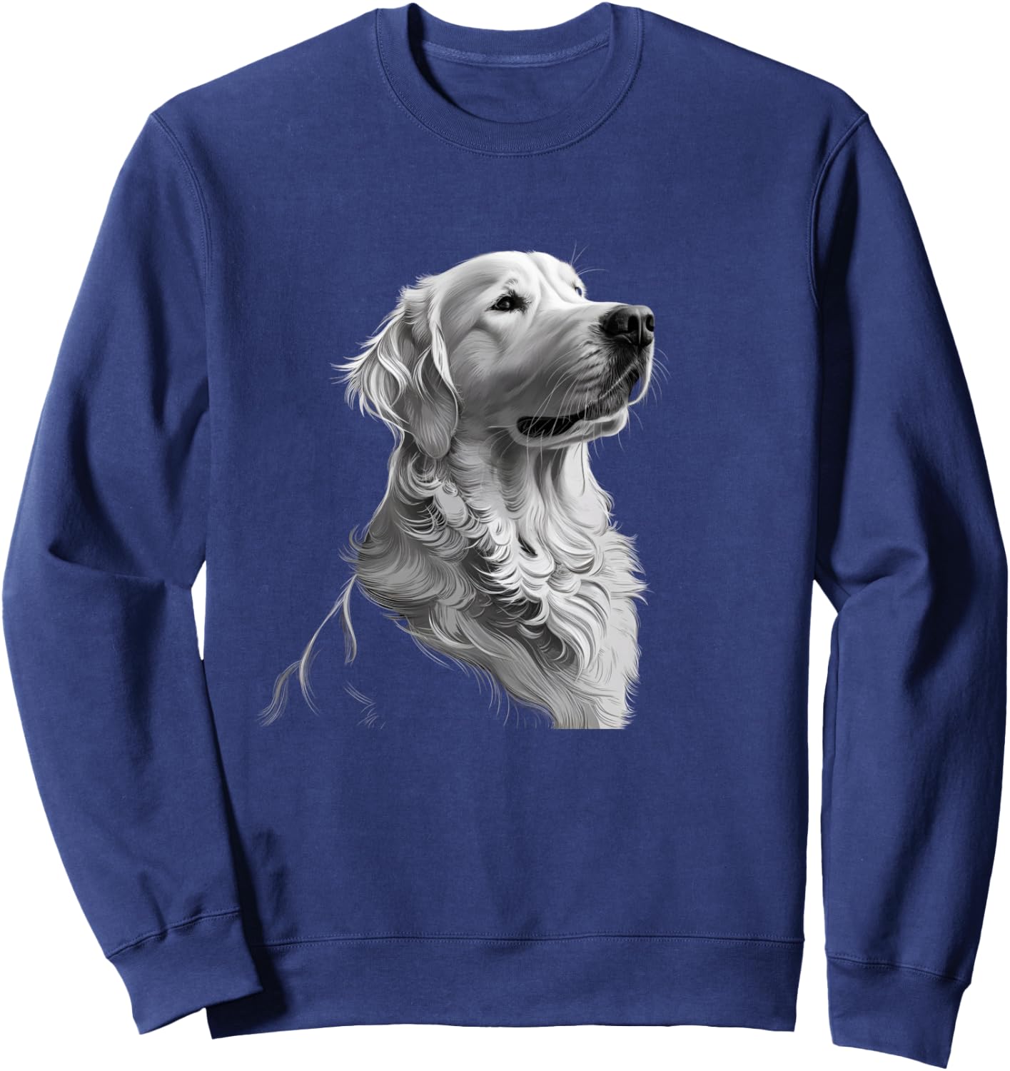 White English Cream Golden Retriever Dog Men Kids Sweatshirt - Sweatshirt | Navy