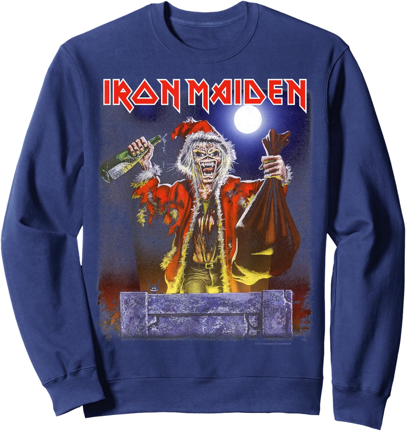 Iron Maiden - No Prayer Santa Eddie Christmas Sweatshirt - Sweatshirt | Navy