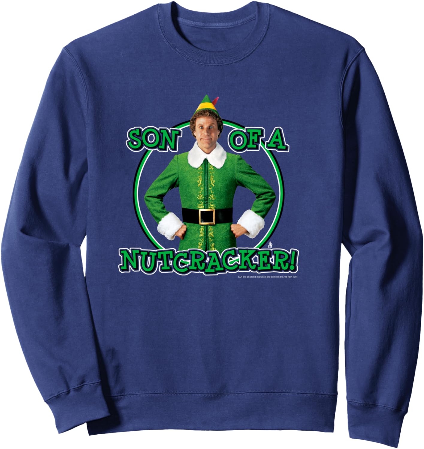 Elf Circle Buddy Son of a Nutcracker Funny Christmas Sweatshirt - Sweatshirt | Navy