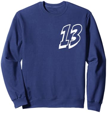 Number Thirteen #13 Sports Team Uniform 13 Birthday Sweatshirt - Sweatshirt | Navy