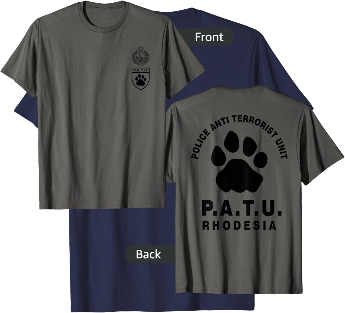 BSAP Police PATU Police Anti-Terrorist Unit T-Shirt - T-Shirt | Navy