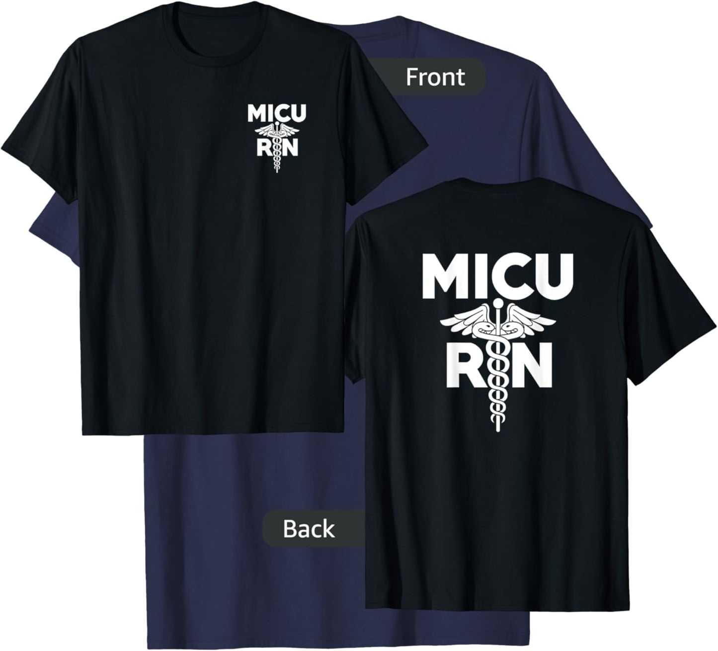 MICU Registered Nurse Intensive Care Unit RN Staff T-Shirt - T-Shirt | Navy