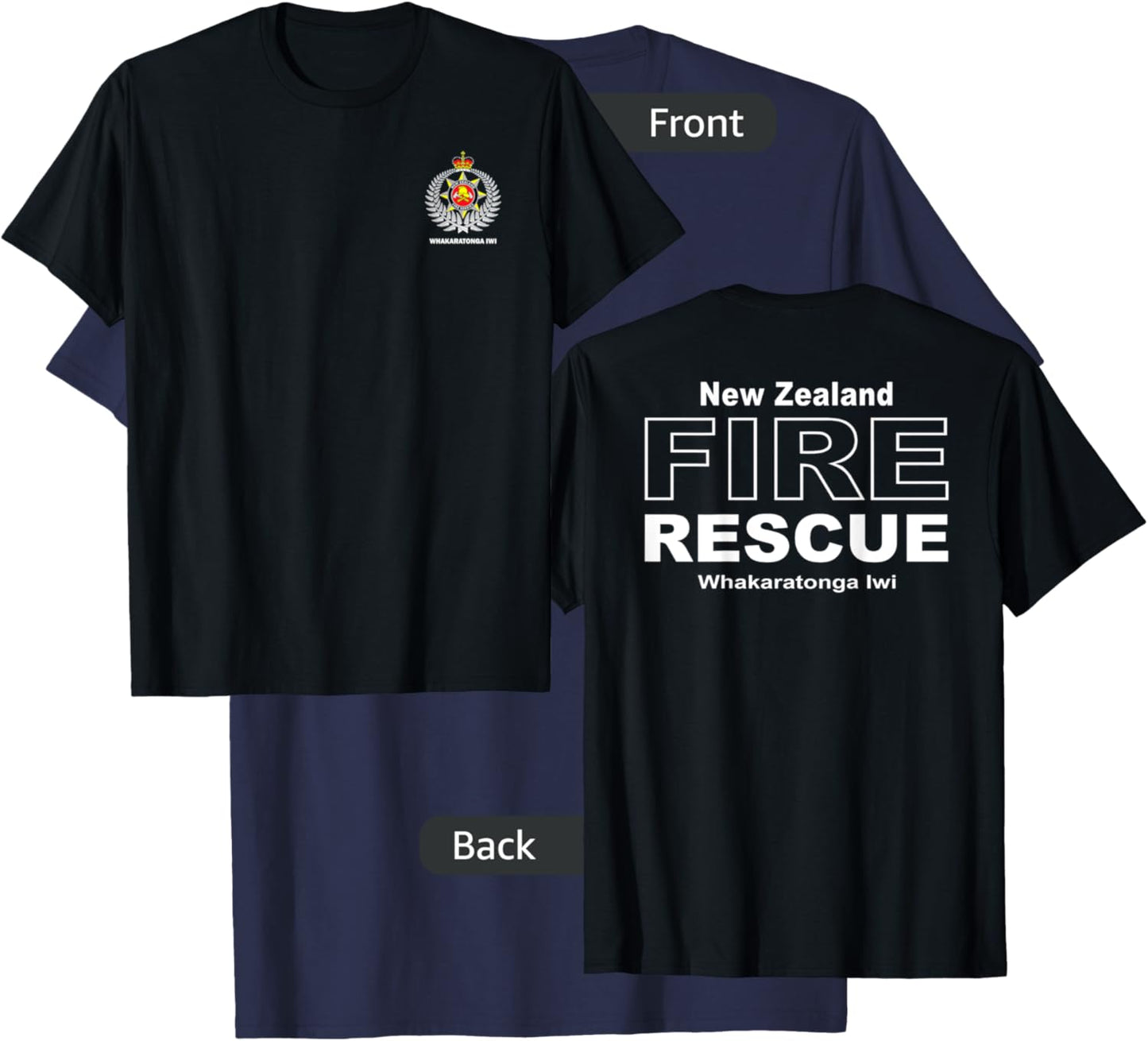 New Zealand Fire Rescue Firefighter T-Shirt - T-Shirt | Navy