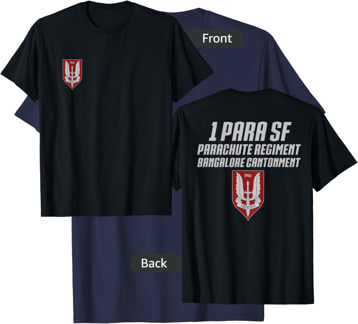 Indian Para Special Force Parachute India Army T-Shirt - T-Shirt | Navy