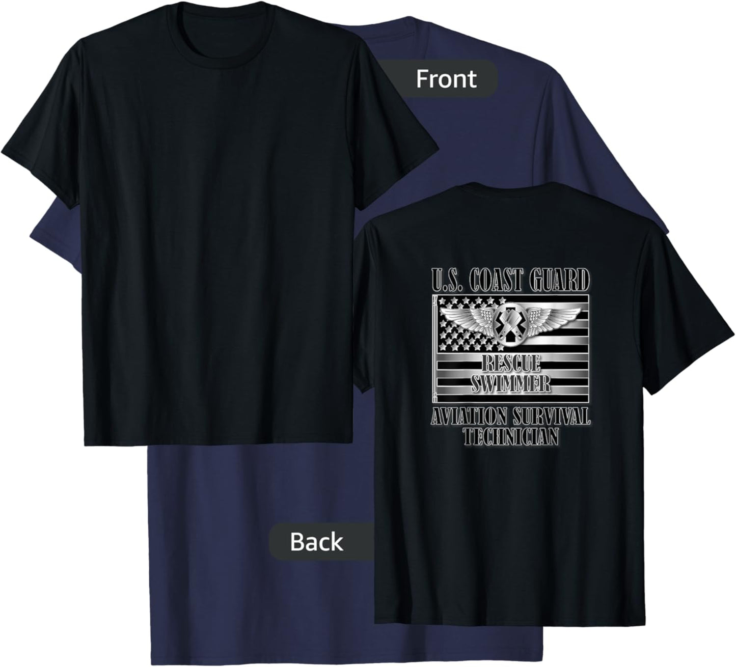 Coast Guard Rescue Swimmer (Back Design) T-Shirt - T-Shirt | Navy