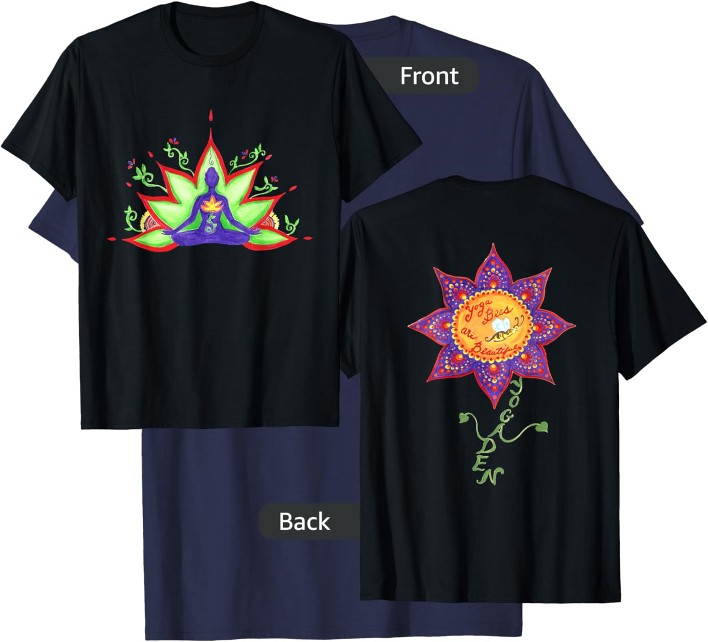 Yoga Bees Yoga Sutra Yoga Den T-Shirt - T-Shirt | Navy