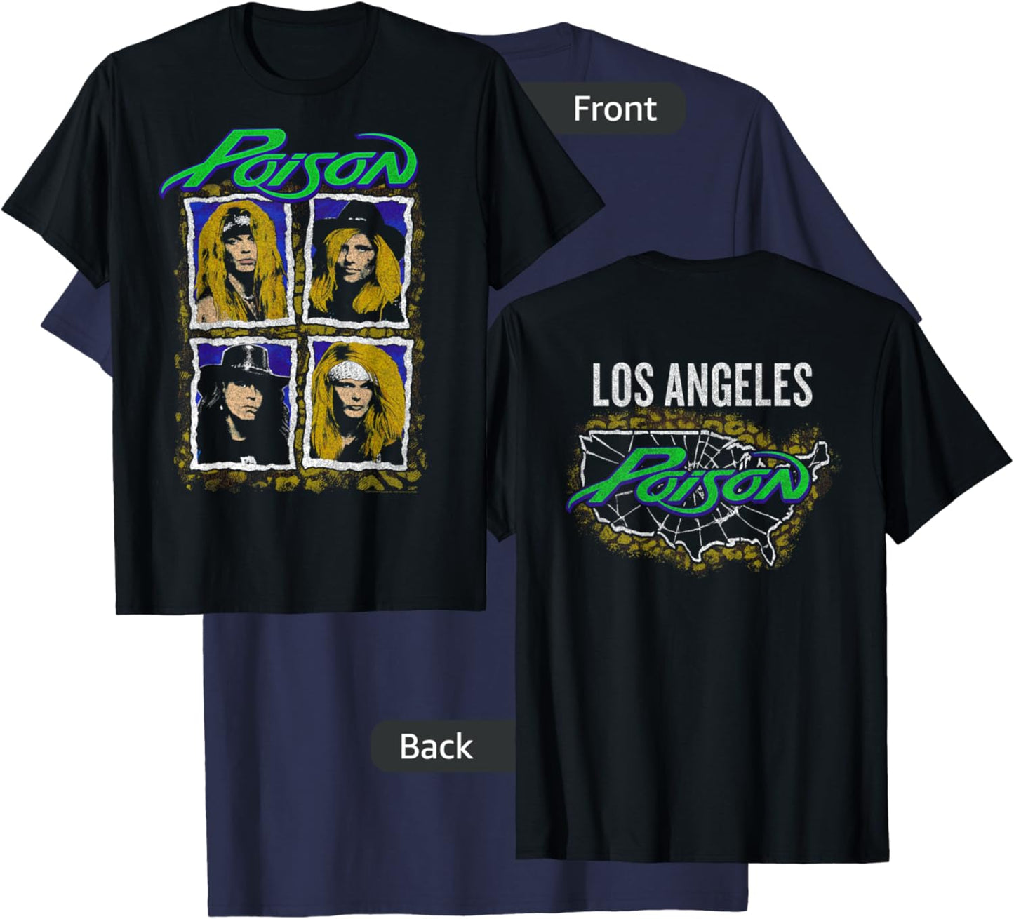 Poison - Vintage City Los Angeles T-Shirt - T-Shirt | Navy