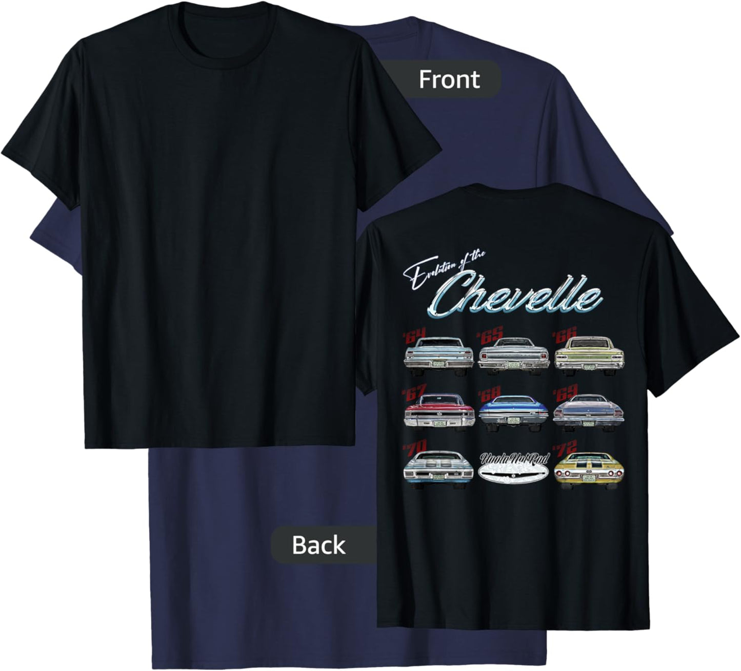 Evolution of the Chevelle,SS,Hotrod,Muscle Car,SS454,SS427 T-Shirt - T-Shirt | Navy
