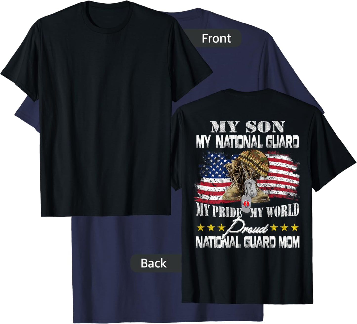Proud National Guard Mom National Guard Graduation Mom T-Shirt - T-Shirt | Navy