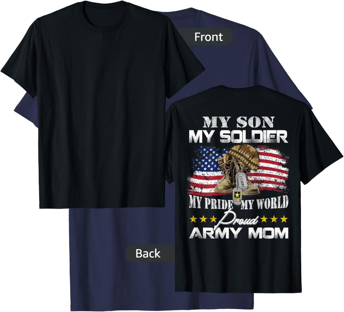 Proud Army Mom Army Mom Army Graduation Mom Army Mom Gift T-Shirt - T-Shirt | Navy