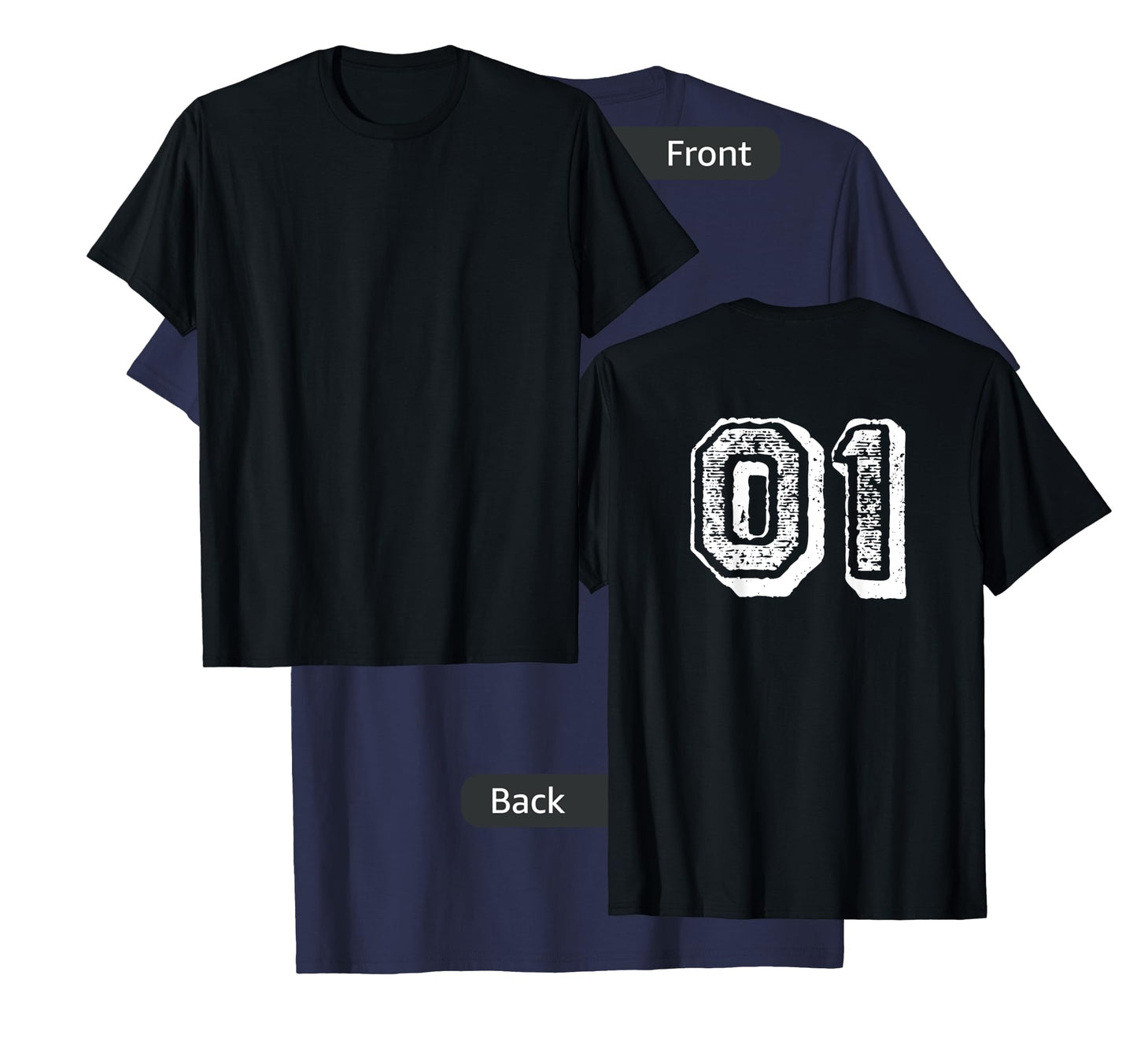 Number 01 Sports Jersey Player #01 1 Fan BACK PRINT Vintage T-Shirt