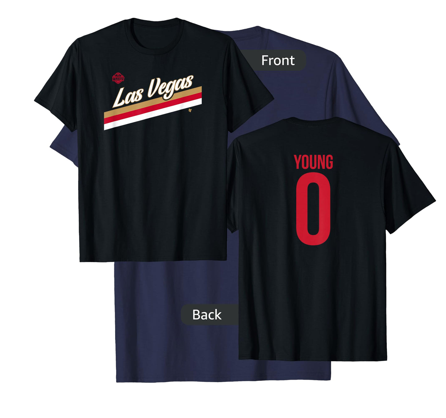 Jackie Young 0 - Number on Back - Las Vegas Basketball T-Shirt