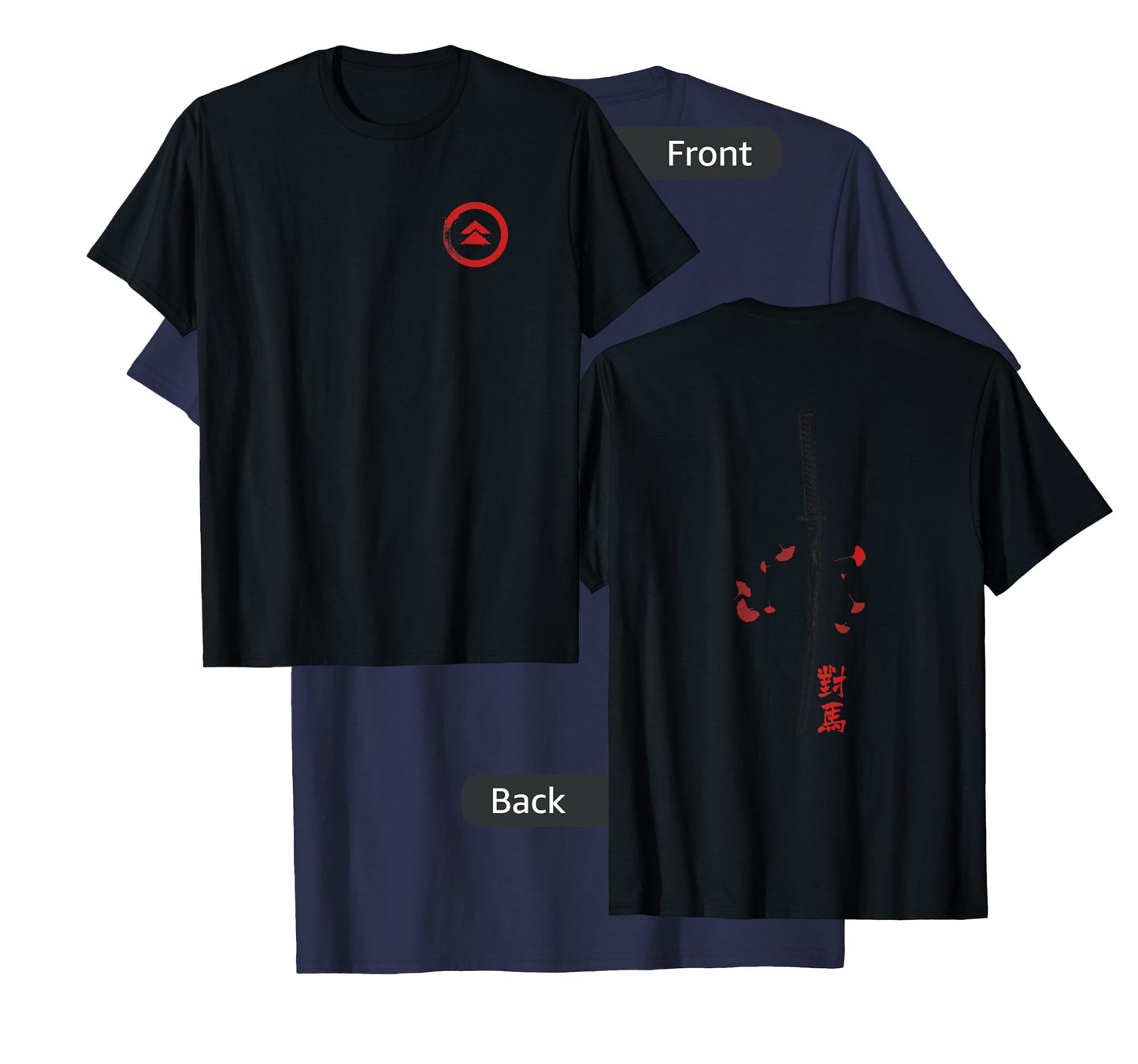 Ghost of Tsushima Front and Back Katana Leaves Video Game T-Shirt