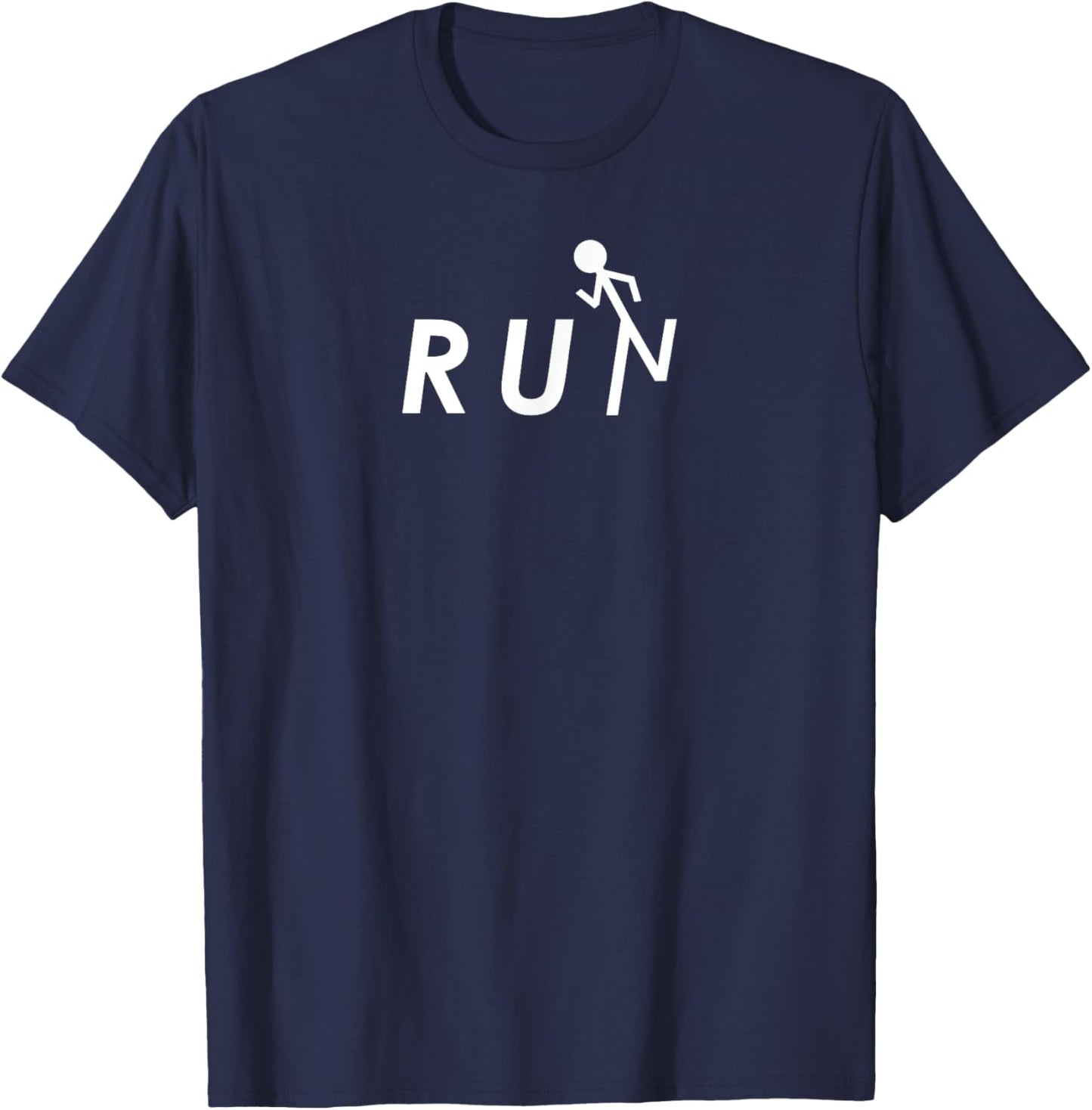 Run Stick Figur Runner Running Funny 5k Runners Marathon T-Shirt - T-Shirt | Navy