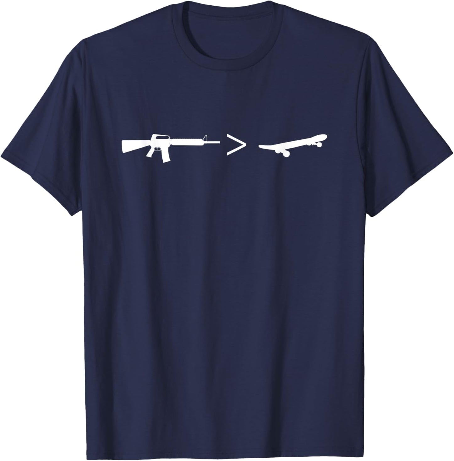Guns Over Skateboards Freedom Self Defense Men's Women's T-Shirt - T-Shirt | Navy