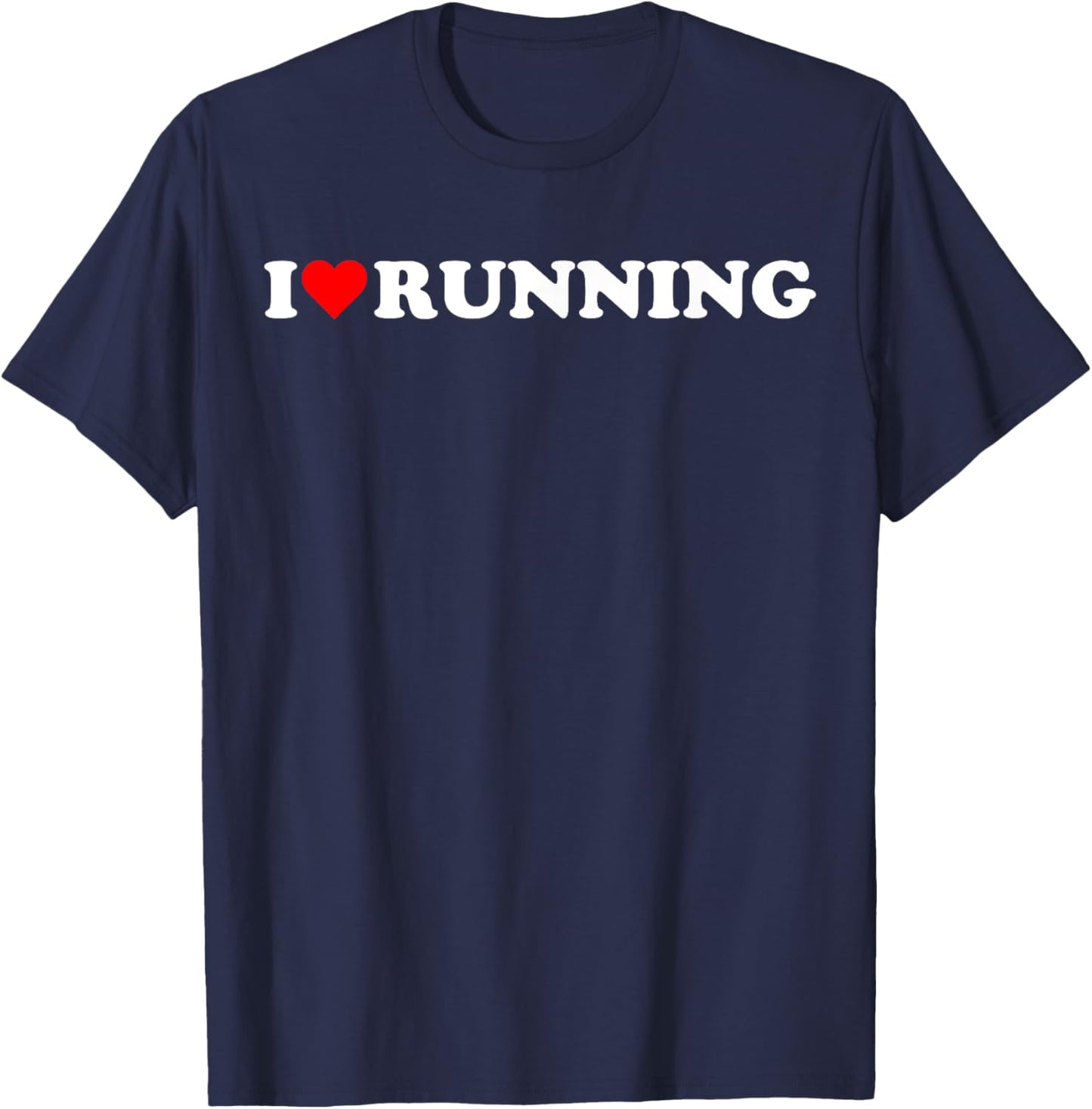 I heart Running I love Running Hobby Theme Lover T-Shirt - T-Shirt | Navy