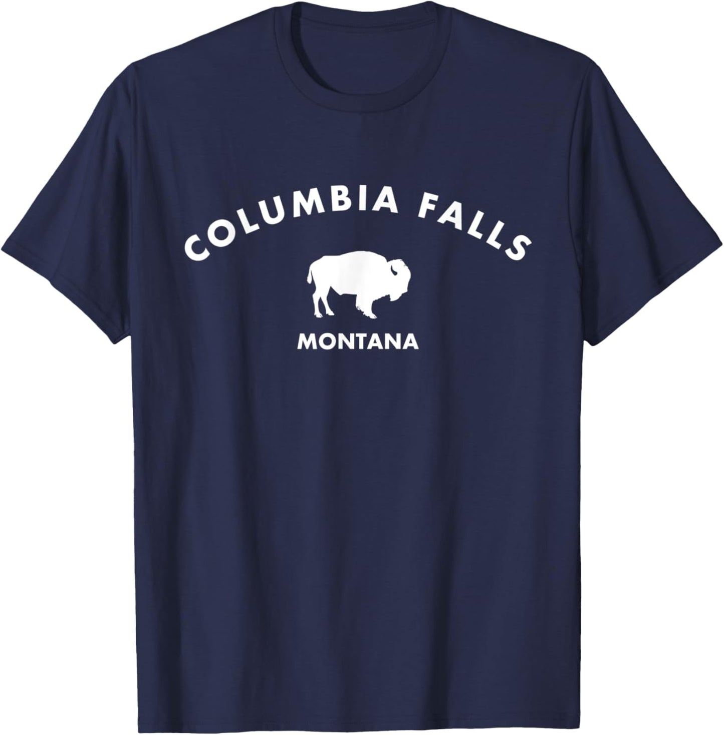 Columbia Falls Montana Buffalo - Big Sky Country Bison USA T-Shirt - T-Shirt | Navy