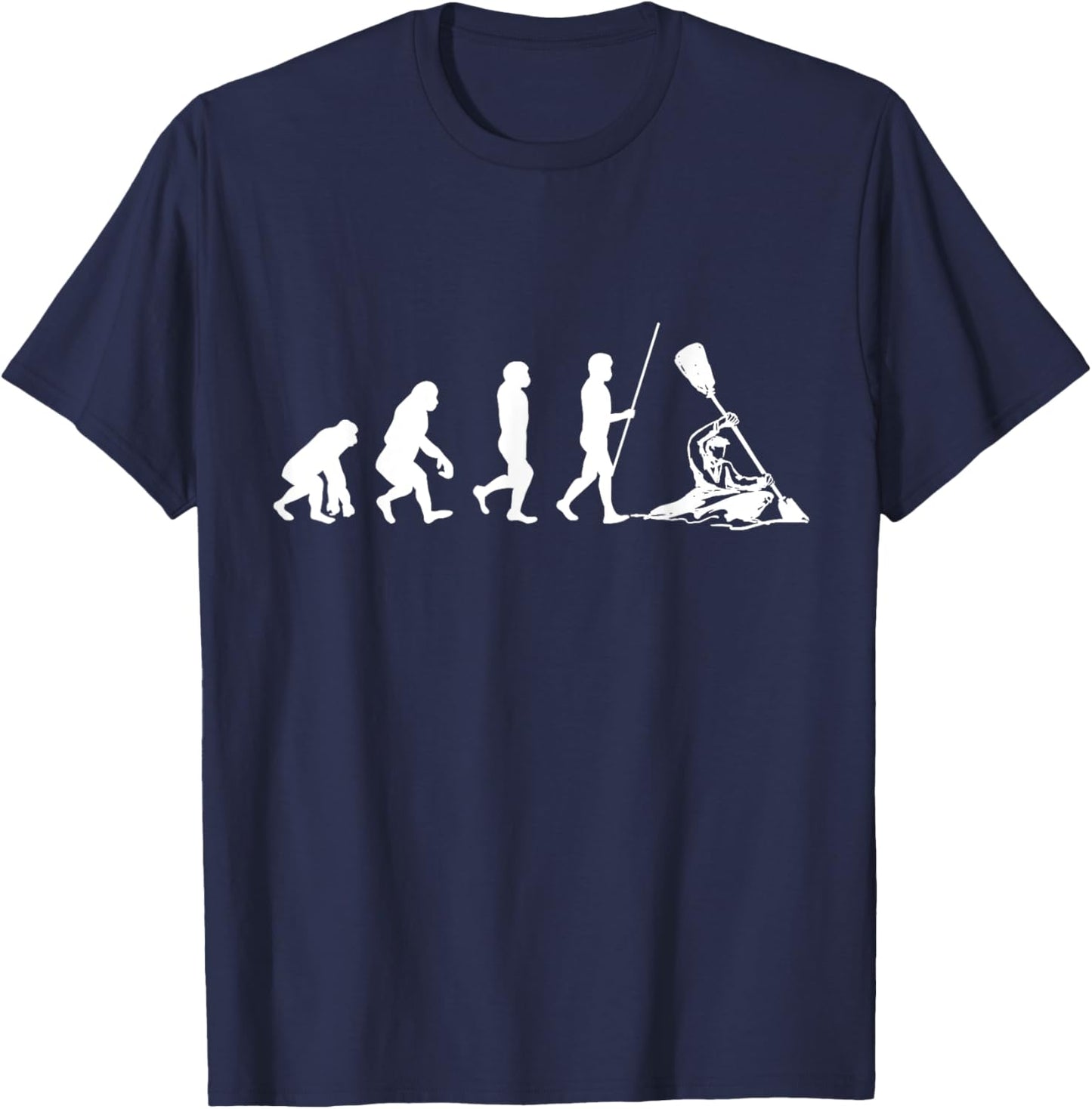 Rafter Evolution Rafting Whitewater River Outdoor Paddle T-Shirt - T-Shirt | Navy