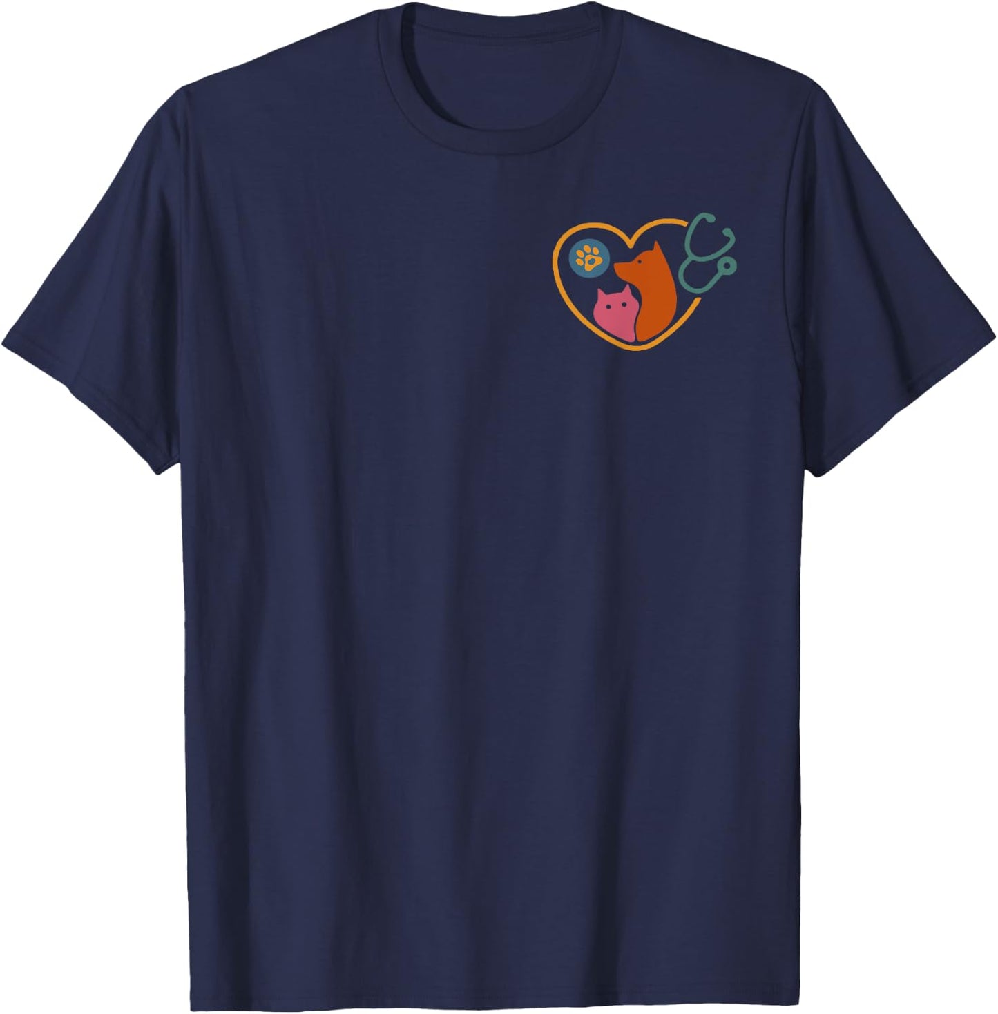 In My Vet Tech Era Veterinarian- Both Sided T-Shirt - T-Shirt | Navy