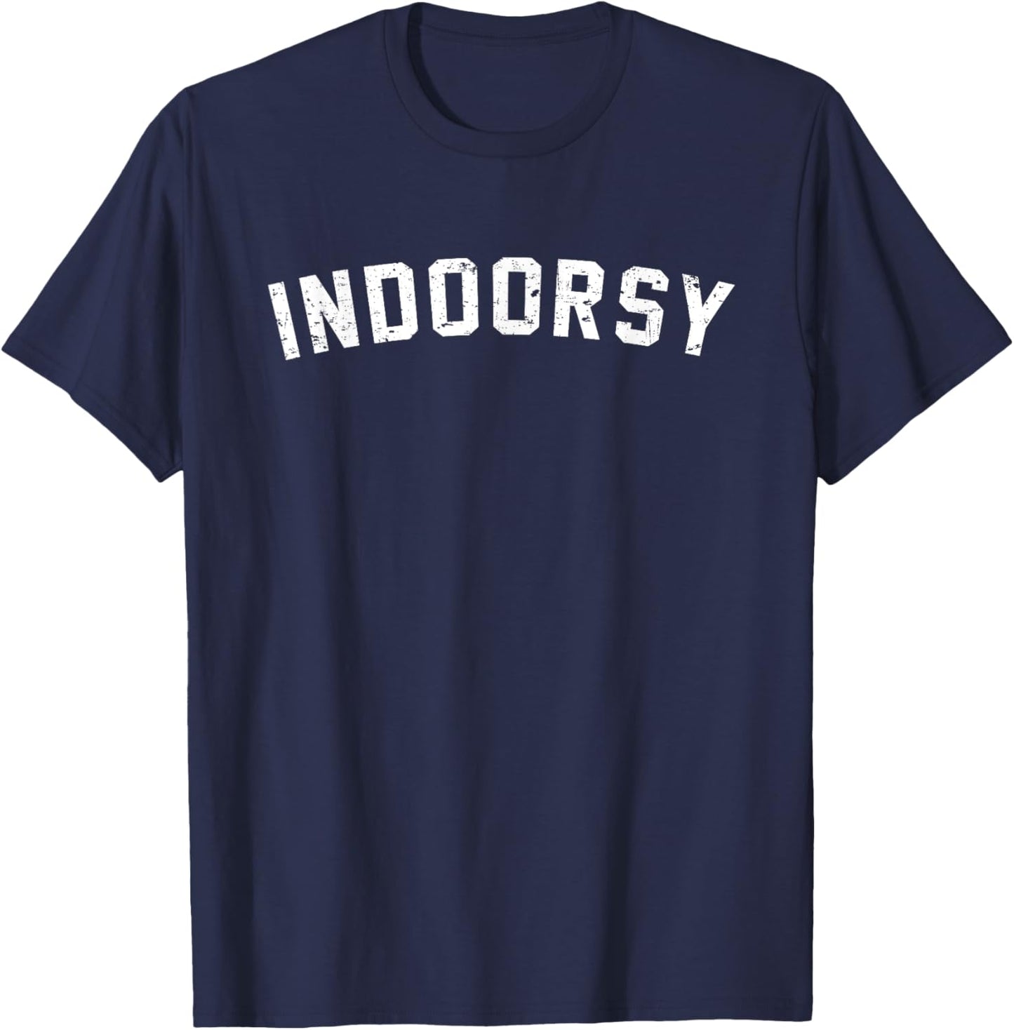 Indoorsy Introvert Vintage Distressed T-Shirt - T-Shirt | Navy