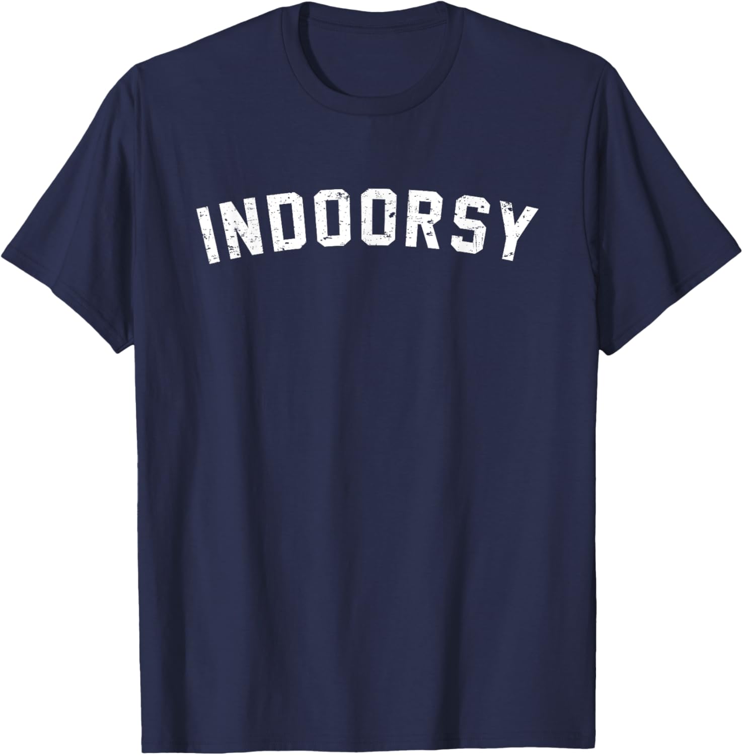 Indoorsy Introvert Vintage Distressed T-Shirt - T-Shirt | Navy