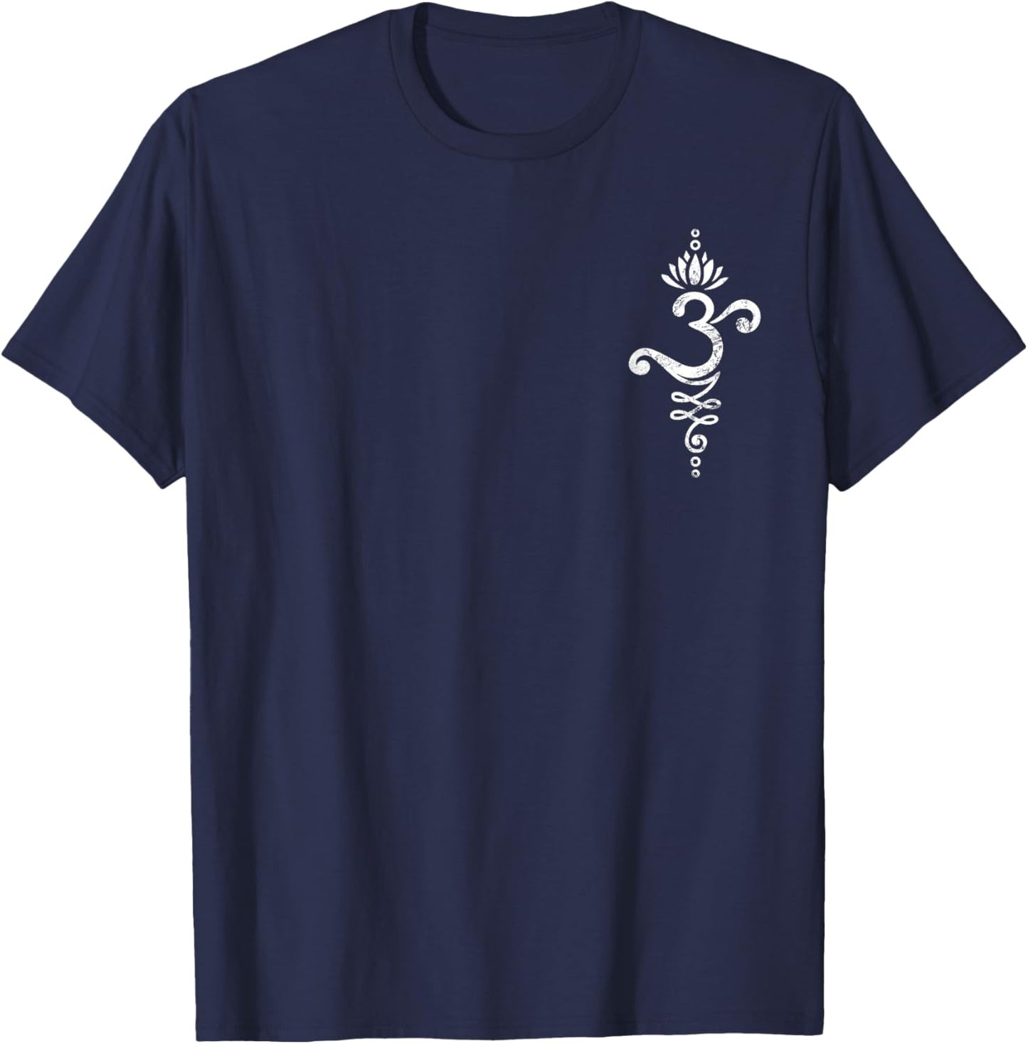 Om Mantra Yoga Symbol Lotus Flower Unalome Ornament Buddhism T-Shirt - T-Shirt | Navy