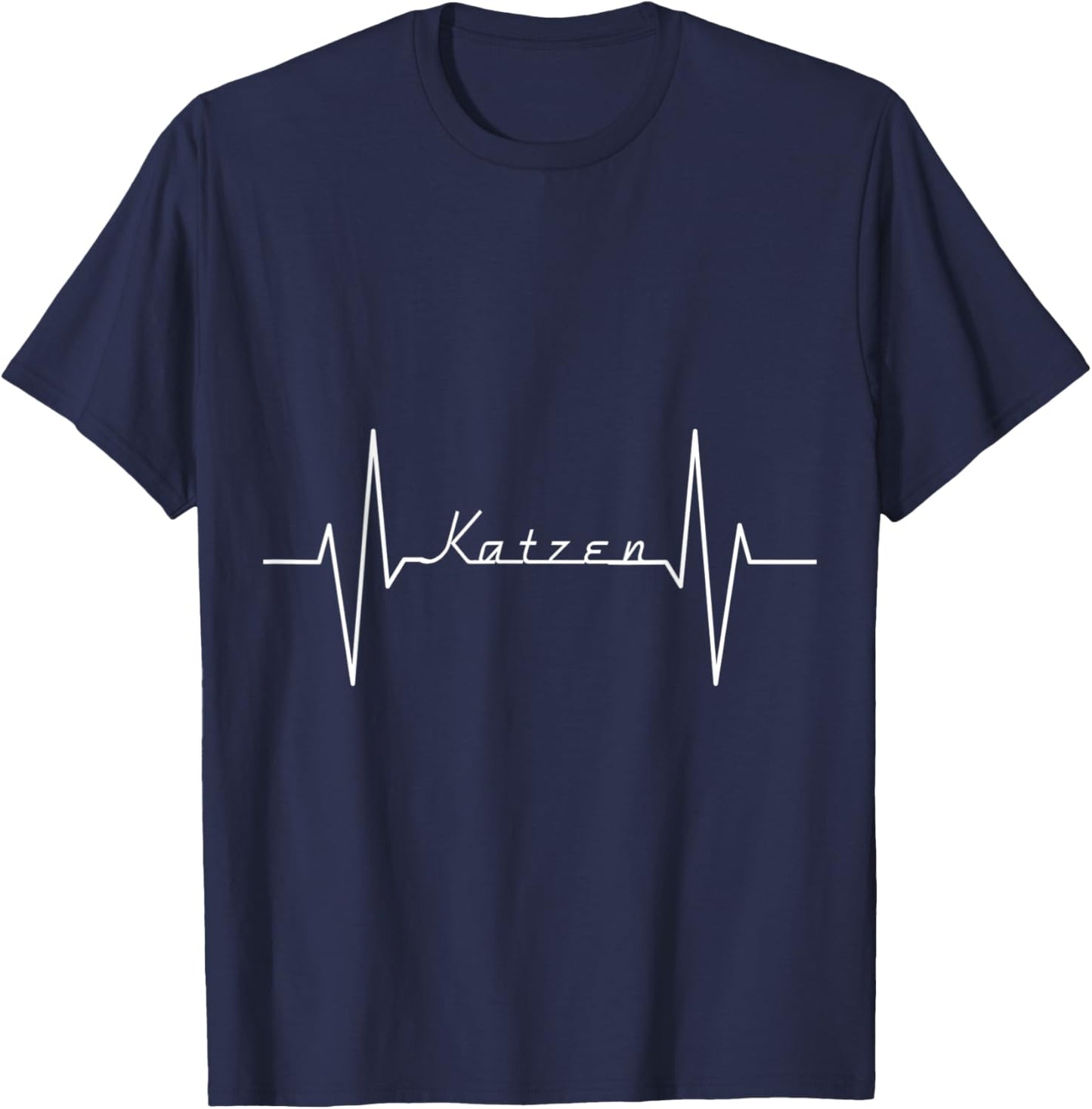 Cats Pulse Heart Frequency Cats Heartbeat Cat Friends T-Shirt - T-Shirt | Navy
