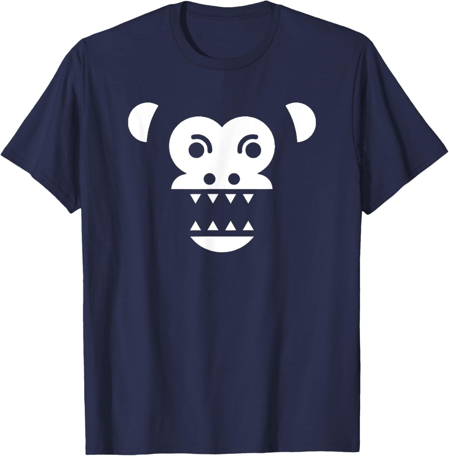 Scary Creepy Angry Monkey Gorilla Face For Trick And Treat T-Shirt - T-Shirt | Navy