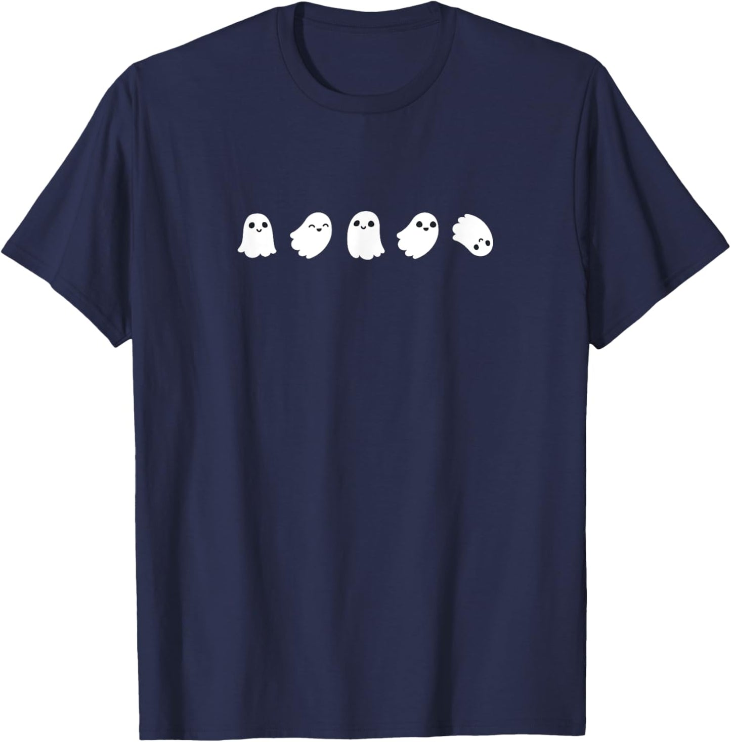 Cute Kawaii Halloween Ghosts T-Shirt - T-Shirt | Navy