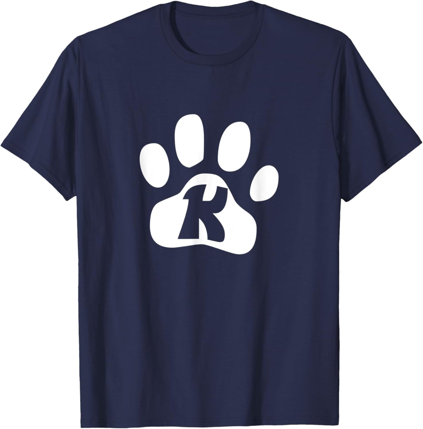 Letter K Dog Paw Alphabet Outfit For Dog Lovers Puppy Women Kids T-Shirt - T-Shirt | Navy