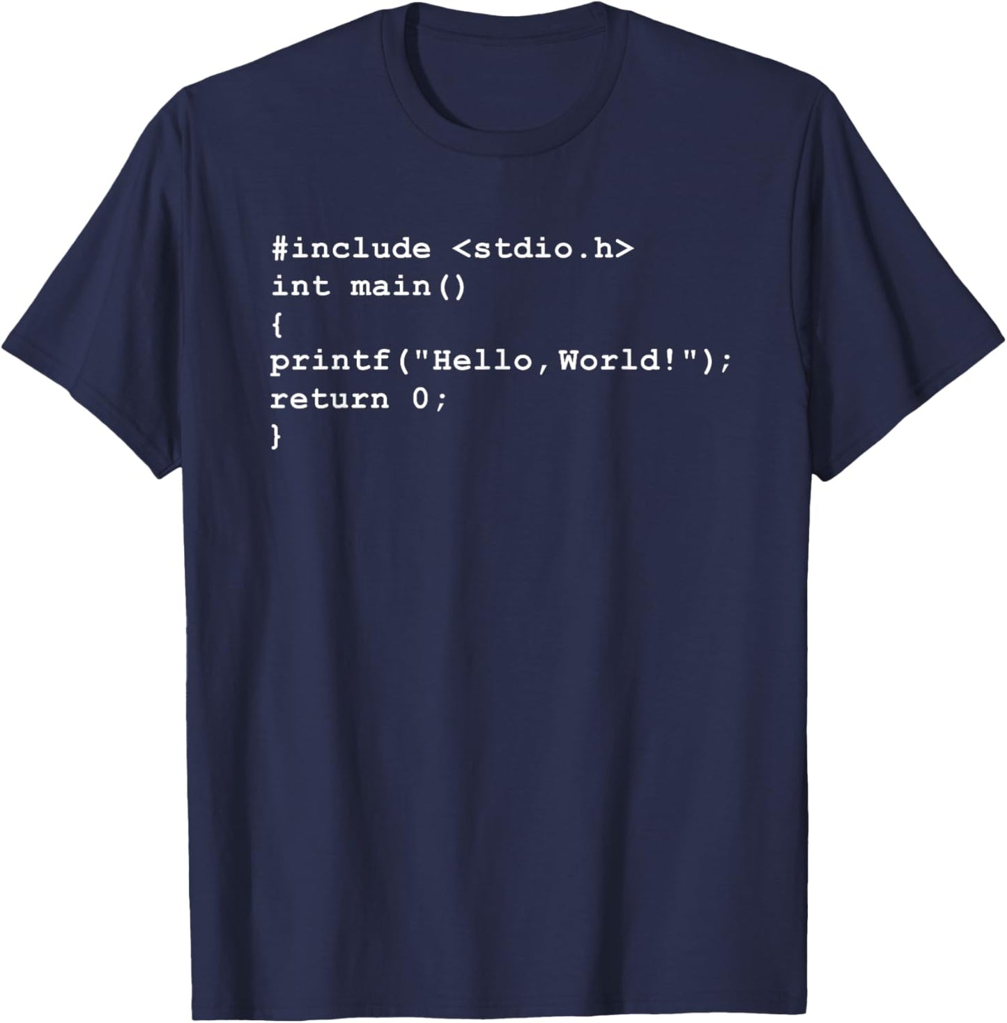 Computer Programmer Coding Software Designs Hello World C Programming - Black, Small, -Adults T-Shirt - T-Shirt | Navy