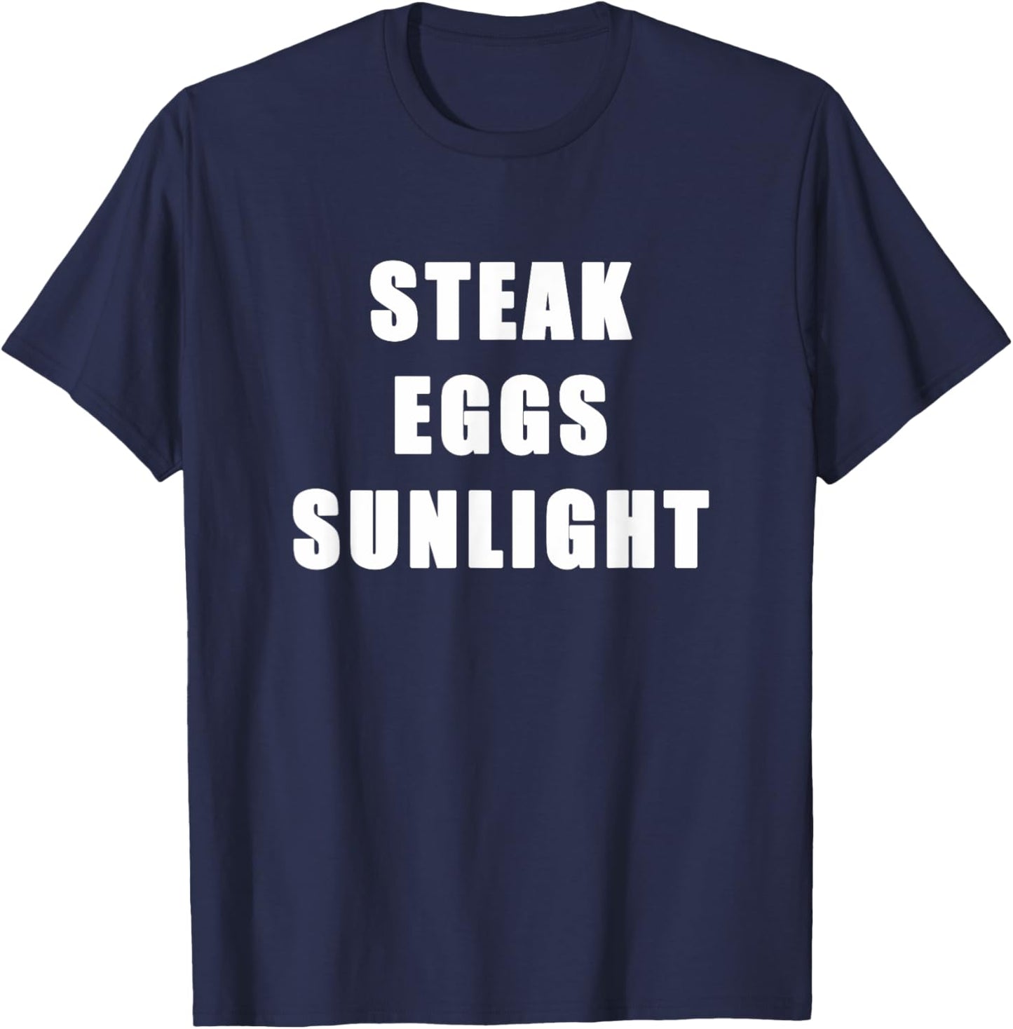 Steak Eggs Sunlight Healthy Lifestyle and Diet Ingredients T-Shirt - T-Shirt | Navy