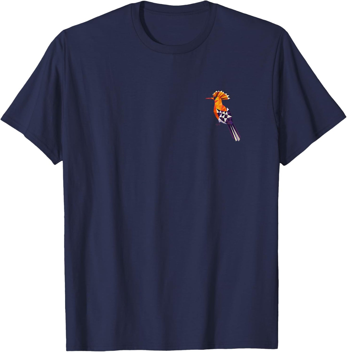 Hoopoe in the pocket - Watercolor Polygonal Hoopoes T-Shirt - T-Shirt | Navy