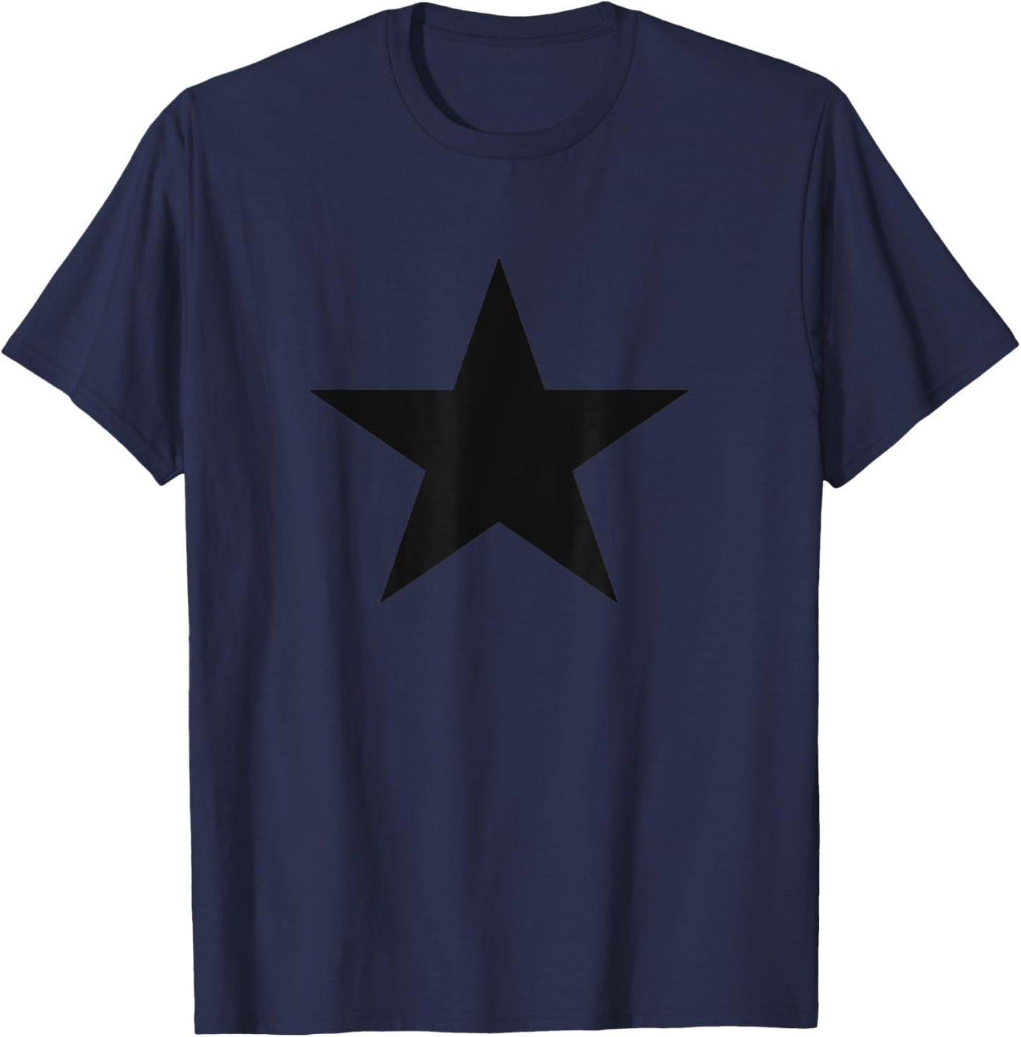 Black big star Graphic Simple design Women kids T-Shirt - T-Shirt | Navy