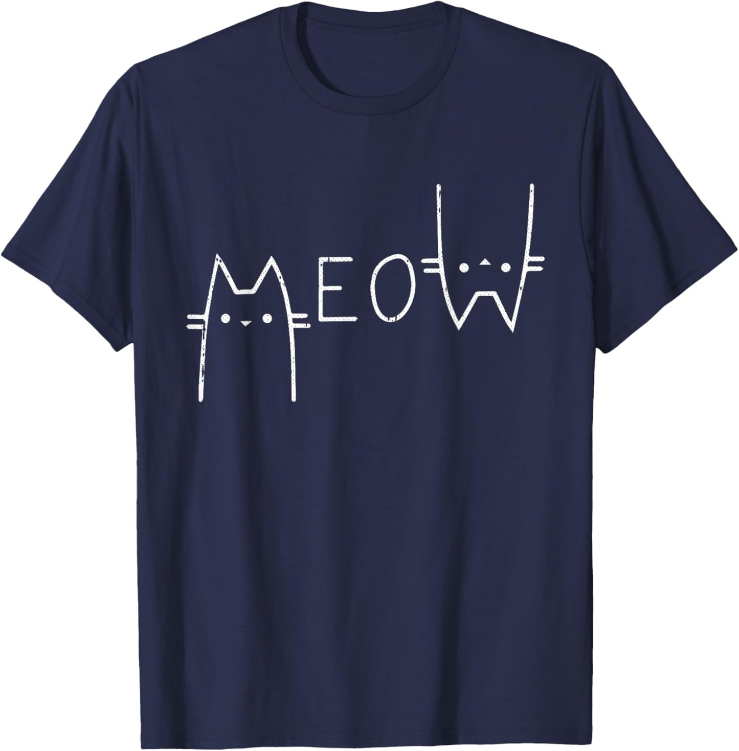 Meow Cat Lazy Halloween Costume Kawaii Kitten Kitty T-Shirt - T-Shirt | Navy