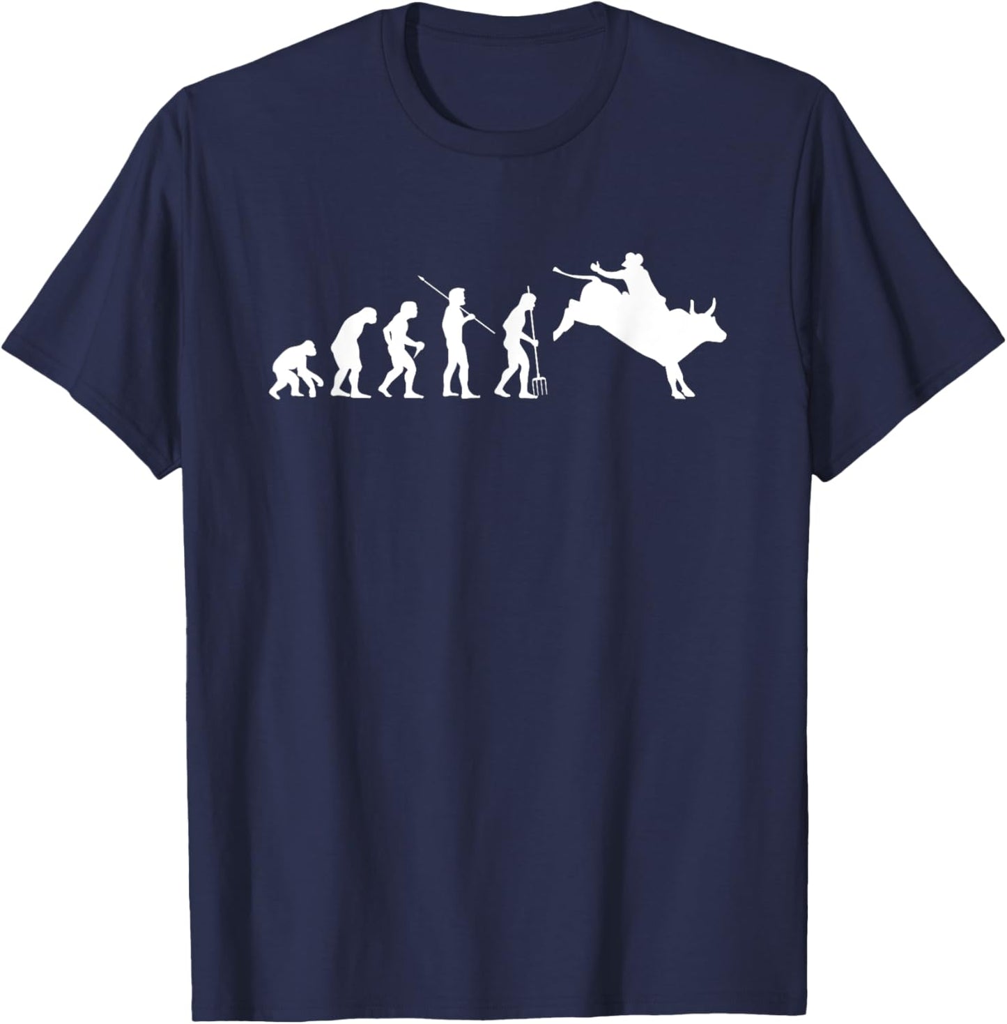 Evolution Rodeo Cowboy Wild West Horseman Ranch Lasso Boots T-Shirt - T-Shirt | Navy