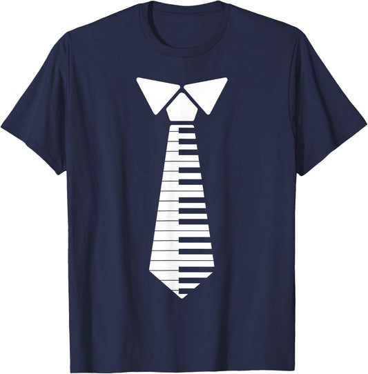 Cute Piano Women Piano Tie Keyboard Player Musician T-Shirt - T-Shirt | Navy
