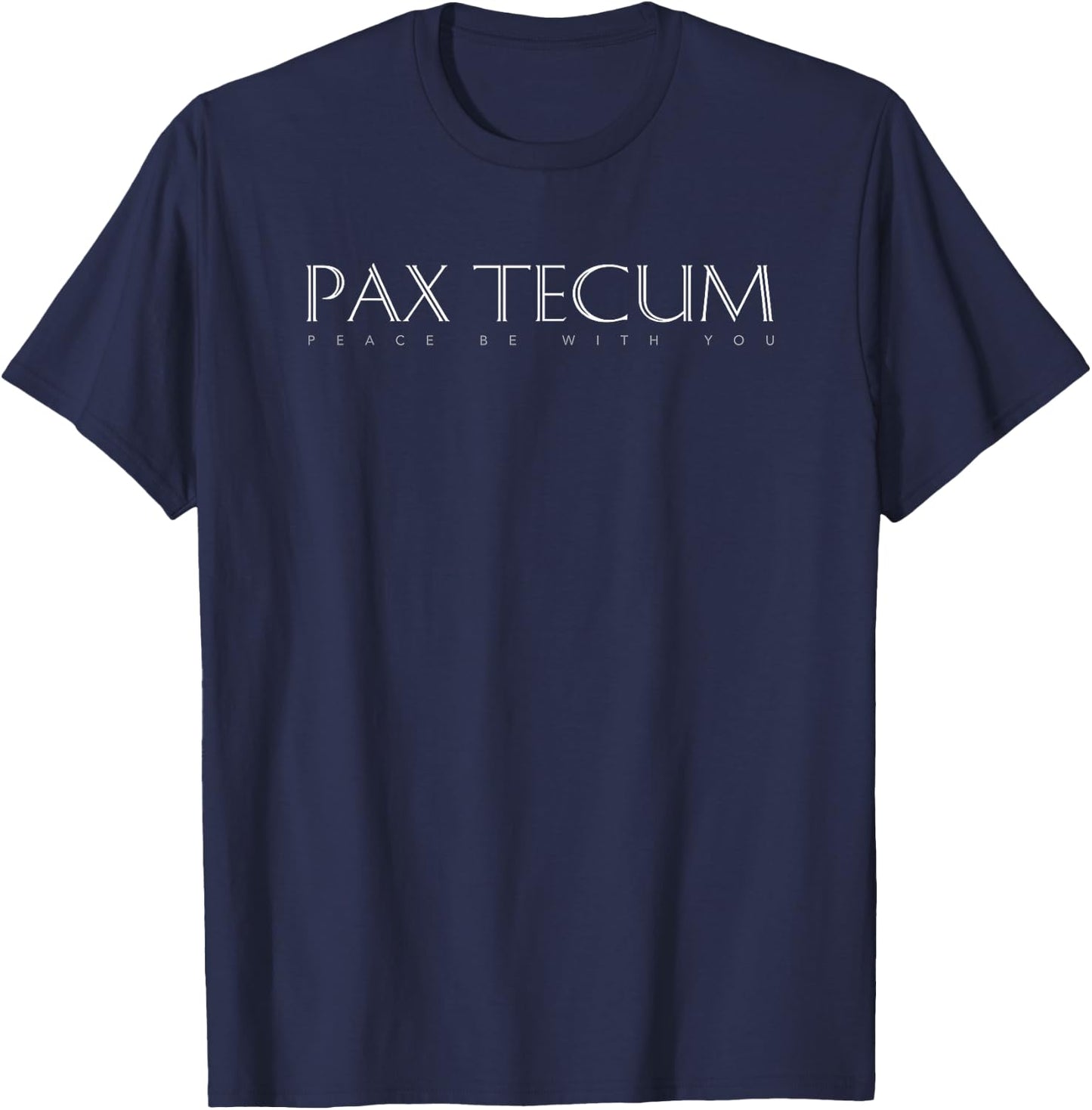 Latin Inspirational Quote: Pax Tecum (Peace be with you) T-Shirt - T-Shirt | Navy