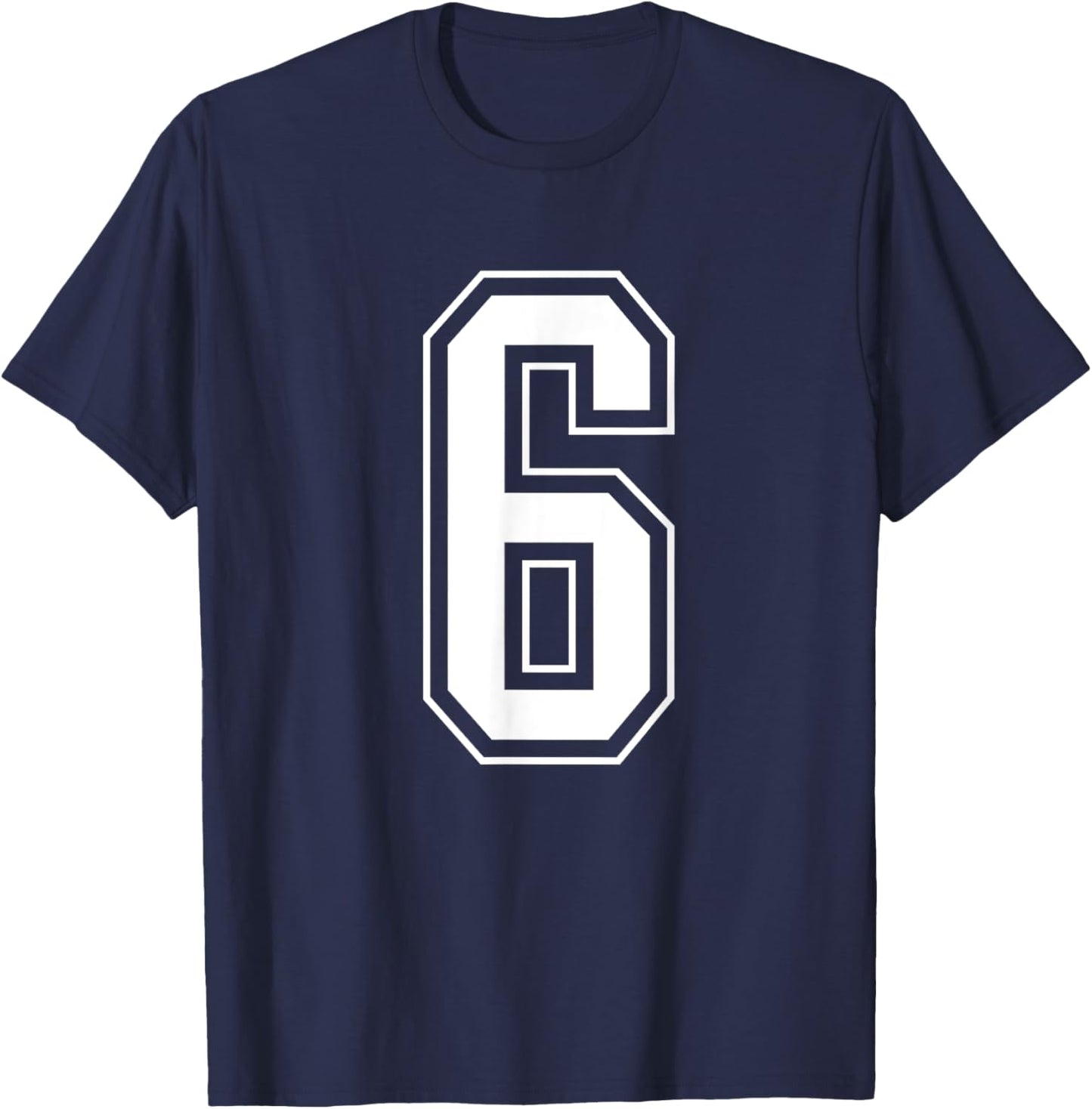 Varsity Jersey Number 6 T-Shirt - T-Shirt | Navy