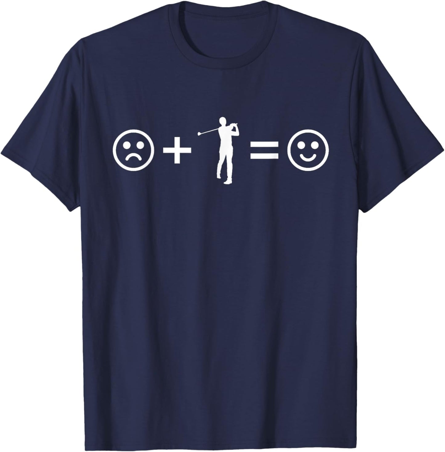 Golf Lover Player Sad Happy Face Equation T-Shirt - T-Shirt | Navy
