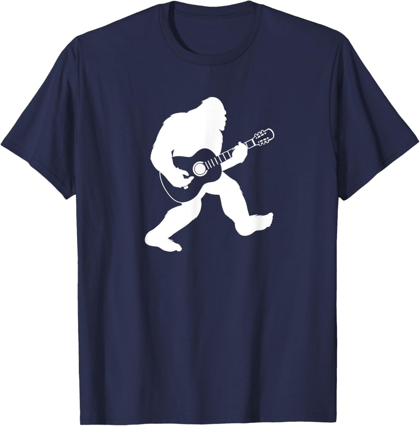 Bigfoot playing acoustic guitar T-Shirt - T-Shirt | Navy