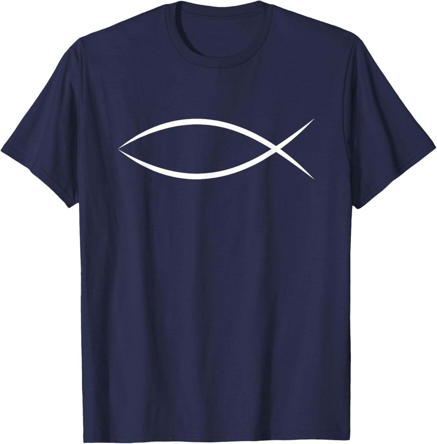 Ichthys Ichthus Jesus Fish Christian Symbol T-Shirt - T-Shirt | Navy