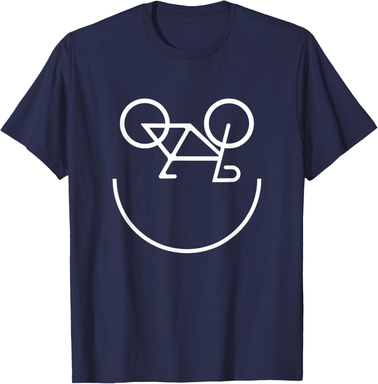 Smiling Bicycle Funny Cycling Bike Riding Rider Cyclist T-Shirt - T-Shirt | Navy