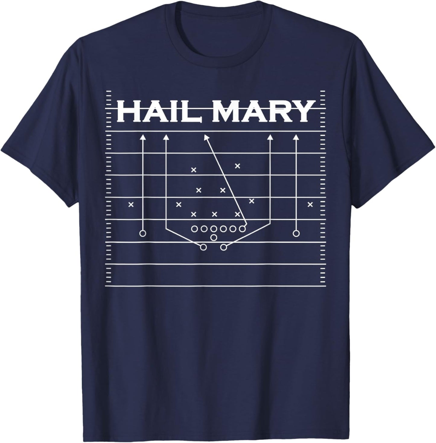 Hail Mary American Football Quarterback Play Train T-Shirt - T-Shirt | Navy