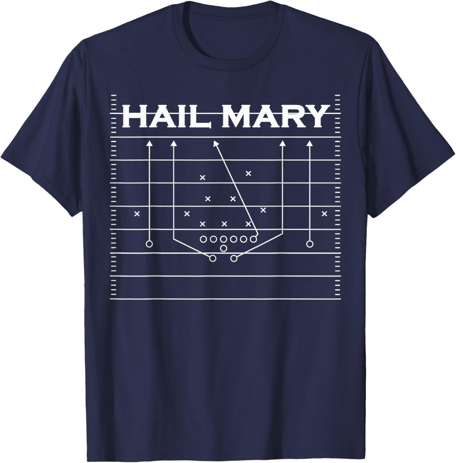 Hail Mary American Football Quarterback Play Train T-Shirt - T-Shirt | Navy