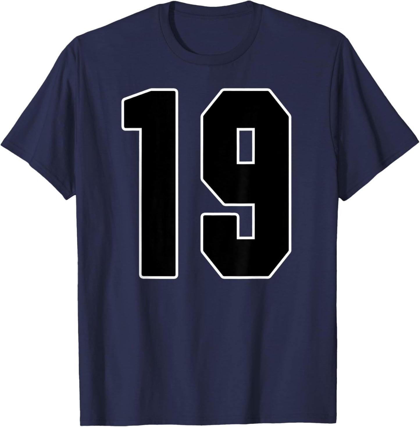 Big #19 Jersey Number 19 Uniform Biggest Fan Favorite Player T-Shirt - T-Shirt | Navy